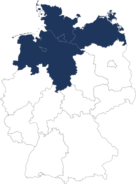 Karte der Region Nord